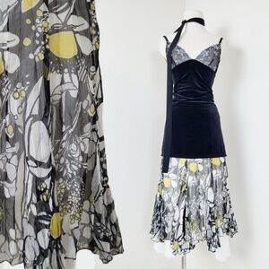 *Free With Purchase* Y2K Sheer Floral Midi Skirt Ruffles Mid Low Rise